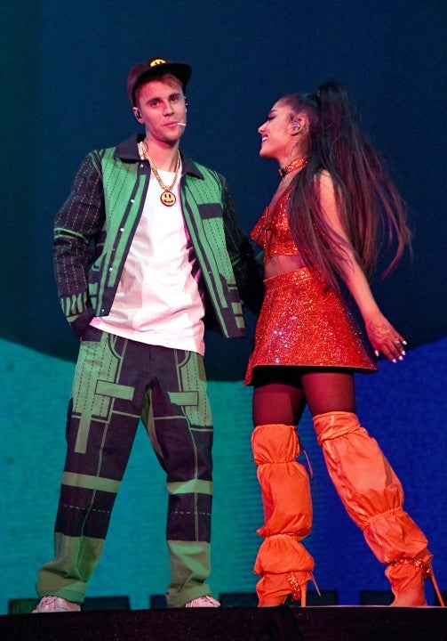 Justin Bieber and Ariana Grande perform at coachella weekend 2
