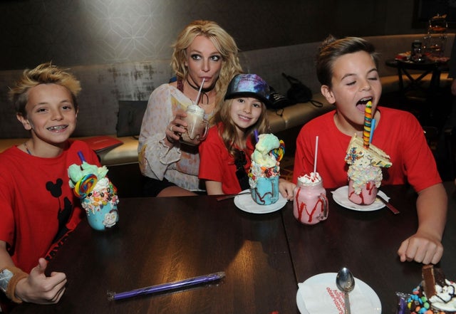Britney Spears with sons and niece at Planet Hollywood Disney Springs