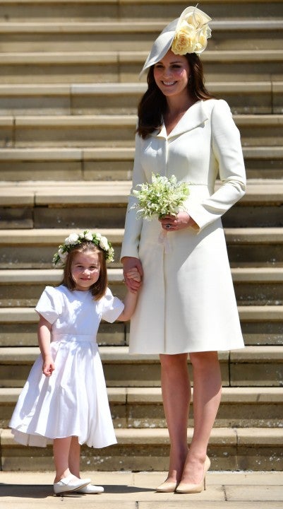 Kate Middleton and Princess Charlotte at Prince Harry & Meghan Markle wedding