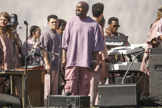 Kanye West at his sunday service at coachella