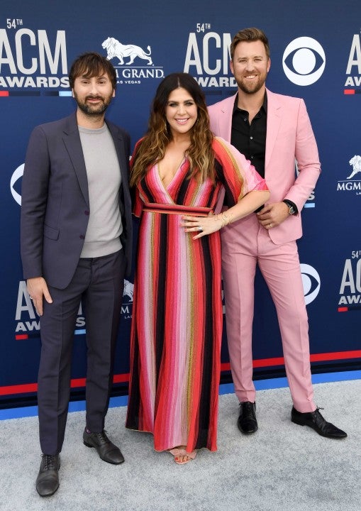Dave Haywood, Hillary Scott, and Charles Kelley of Lady Antebellum at the the 54th Academy Of Country Music Awards in Las Vegas on April 7