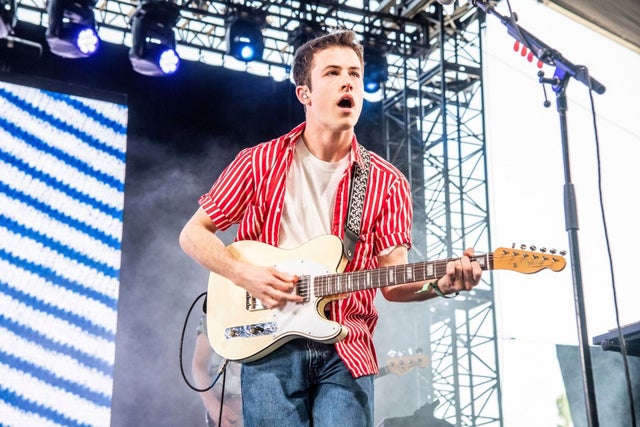 Dylan Minnette performs with Wallows at coachella weekend 2
