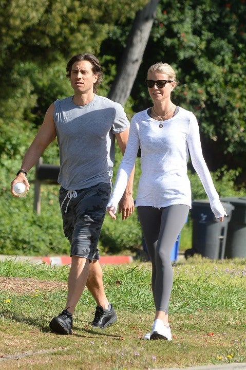 Gwyneth Paltrow and Brad Falchuk on a hike
