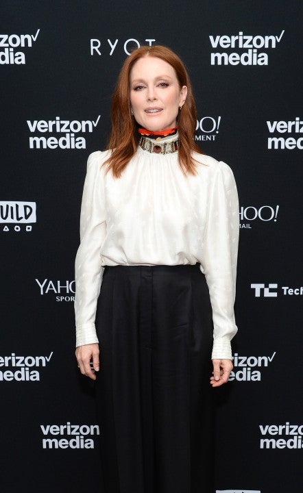 Julianne Moore backstage at the 2019 Verizon Media NewFront 