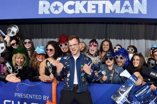 Taron Egerton at rocketman premiere in nyc with fans
