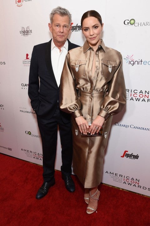 David Foster and Katharine McPhee at American Icon Awards Gala Benefit Red Carpet