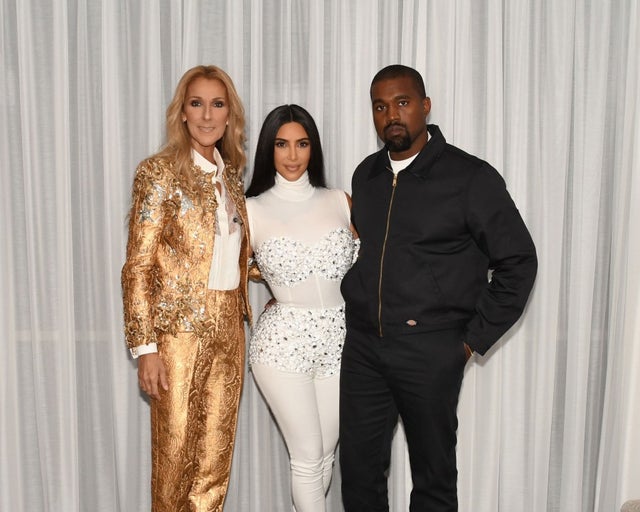Celine Dion, Kim Kardashian and Kanye West