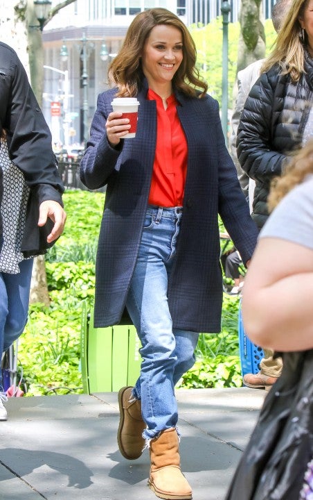 Reese Witherspoon on set in NYC on may 8