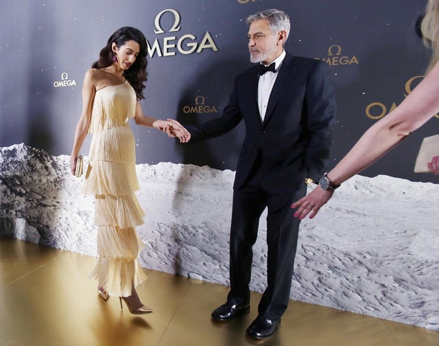 George Clooney and Amal Clooney at a banquet celebrating space history at Kennedy Space Center