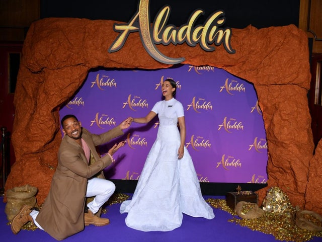 Will Smith and Naomi Scott at the "Aladdin" gala screening in paris
