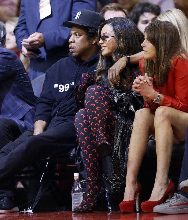 JAY-Z and Beyonce at Warriors-Rockets game