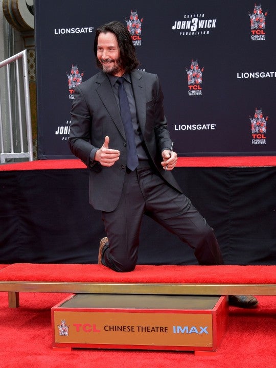 Keanu Reeves handprint ceremony at tcl chinese theater in hollywood on may 14