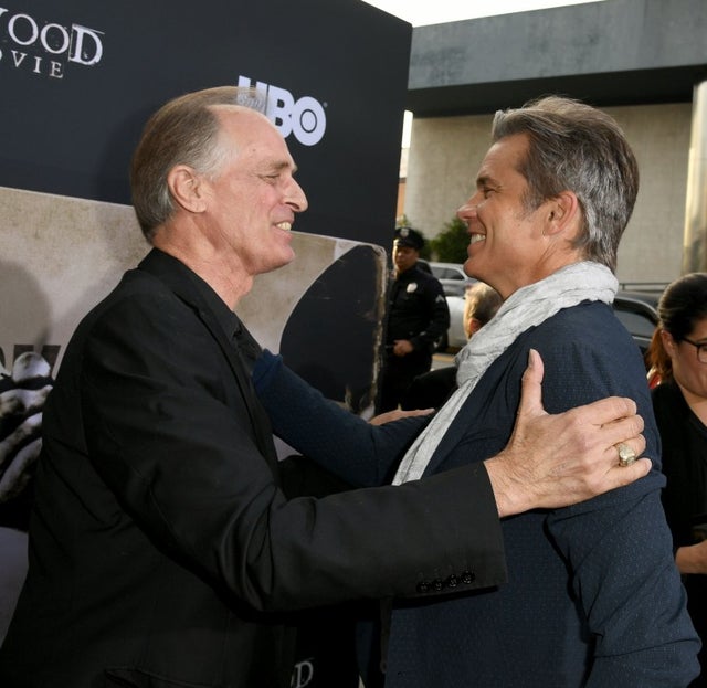 Keith Carradine and Timothy Olyphant at Deadwood: The Movie premiere