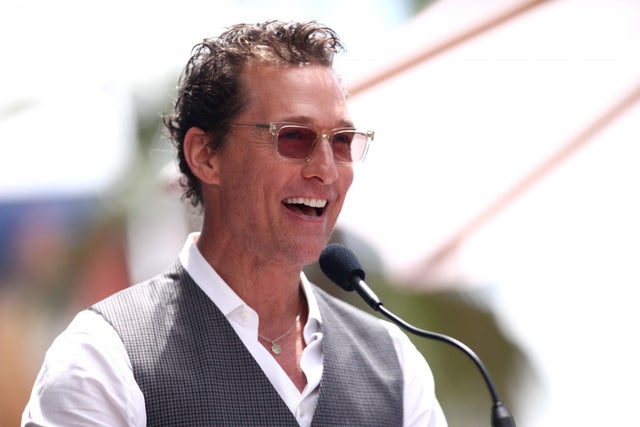 Matthew McConaughey at Guy Fieri hollywood walk of fame ceremony