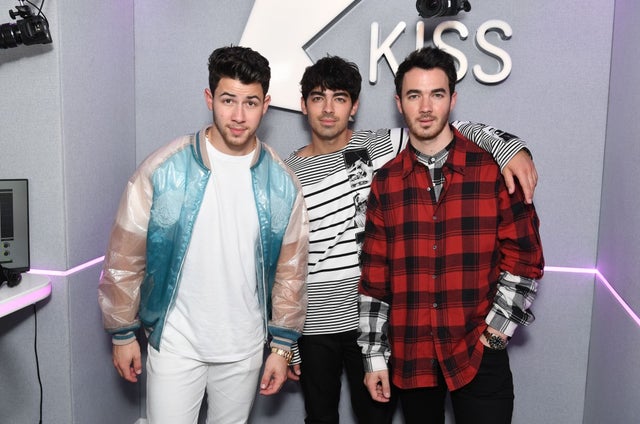 Nick Jonas, Joe Jonas and Kevin Jonas at the Kiss FM Studio