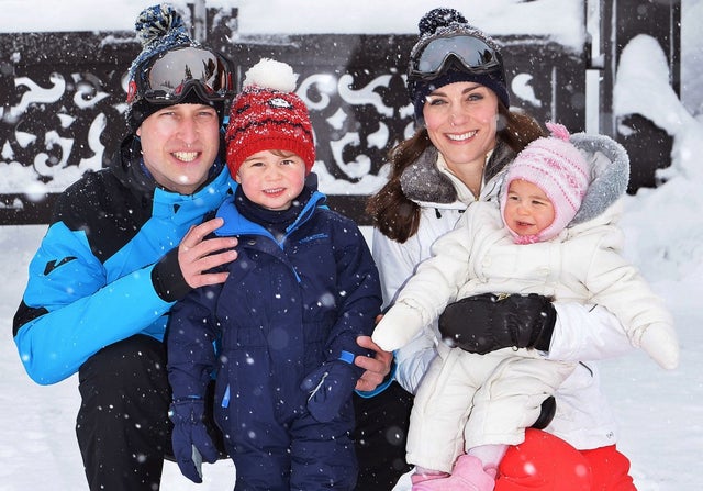 Prince William, Prince George, Kate Middleton and Princess Charlotte on ski trip in March 2016