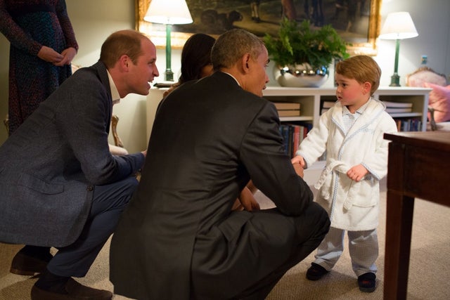 Prince William, President Obama and Prince George in 2016