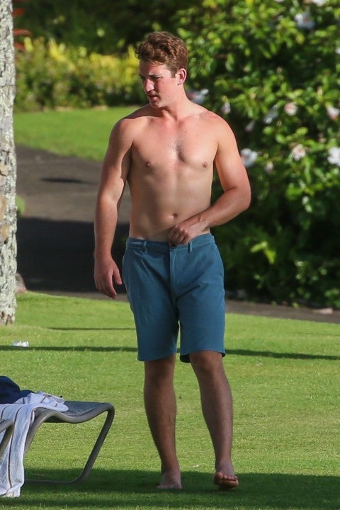 Miles Teller shirtless in Hawaii