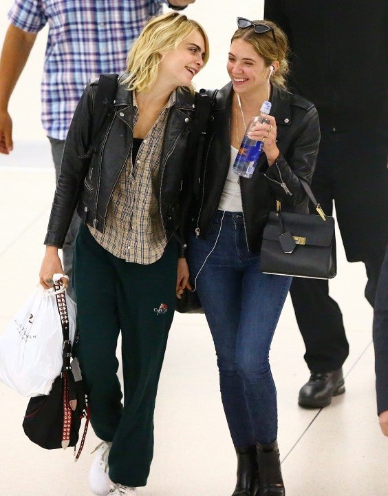 Cara Delevingne and Ashley Benson at JFK airport