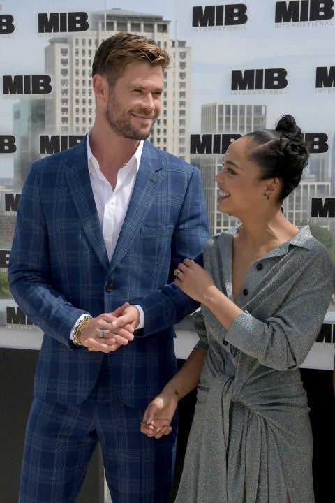 Chris Hemsworth and Tessa Thompson at the Men In Black International photocall in London on June 2