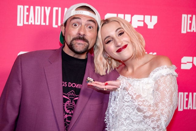 Kevin Smith and Harley Quinn Smith at deadly class premiere