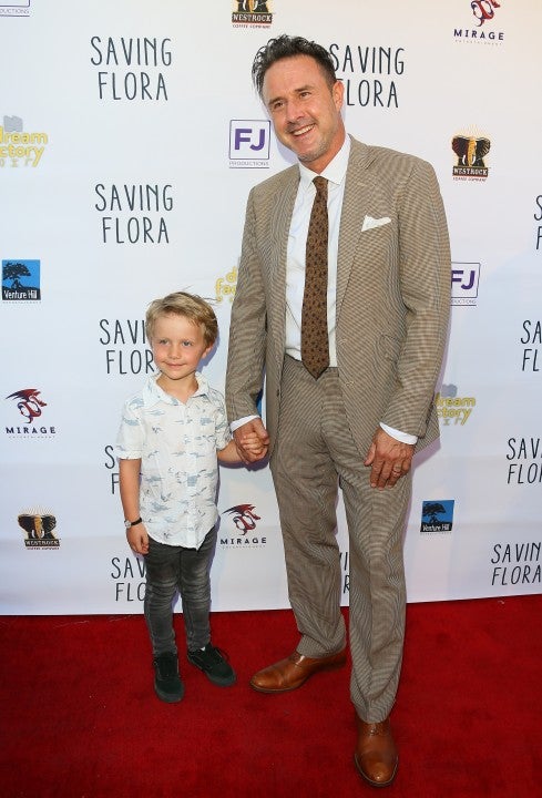 David Arquette and son Charlie at the premiere of Saving Flora