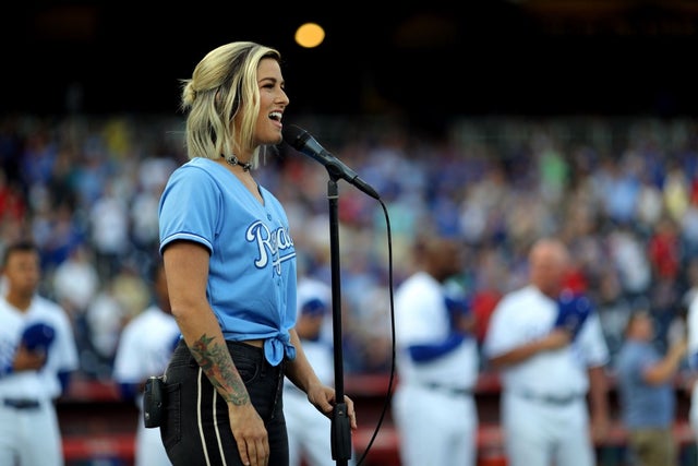 Cassadee Pope at mlb game in omaha