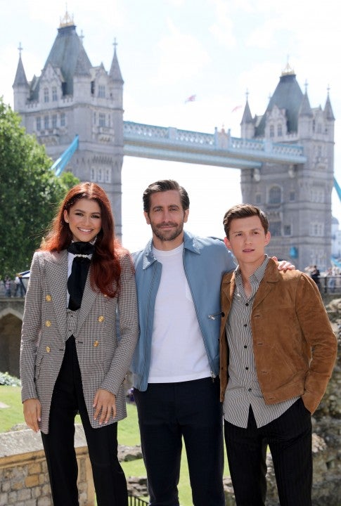 Zendaya, Jake Gyllenhaal and Tom Holland in London