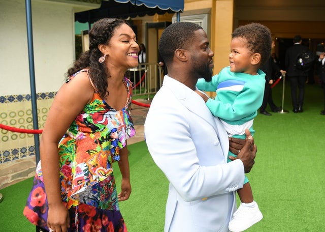 Tiffany Haddish, Kevin Hart and Kevin's son Kenzo at the secret life of pets 2 premiere