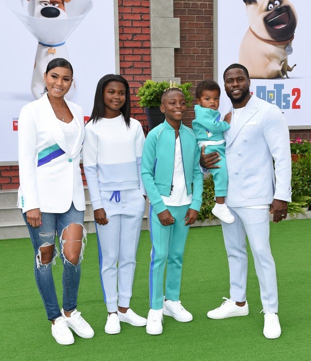 Eniko Parrish, Heaven Hart, Hendrix Hart, Kenzo Hart and Kevin Hart at the premiere of The Secret Life of Pets 2