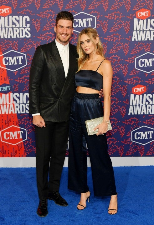 Roman Josi and Ellie Ottaway attend the 2019 CMT Music Awards