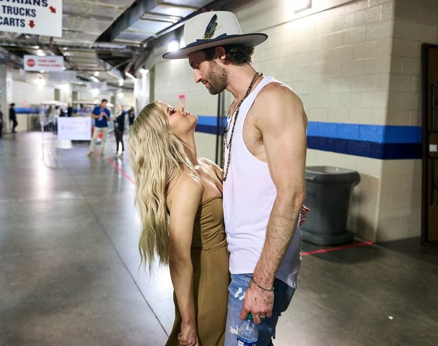 Maren Morris and Ryan Hurd backstage on day 4 of the 2019 CMA Music Festival