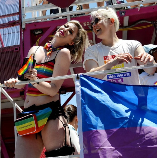 Kelsey Darragh and Hannah Hart at the LA Pride Parade