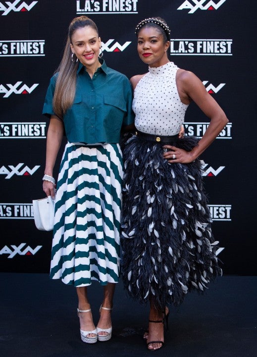 Jessica Alba and Gabrielle Union at L.A.'s Finest photocall in Spain