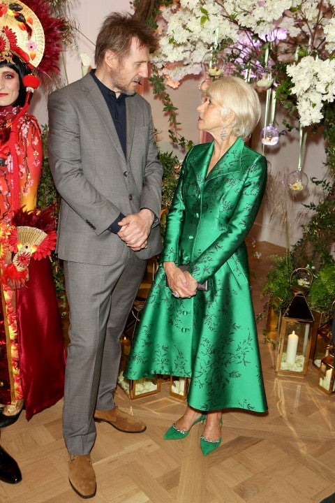 Liam Neeson and Helen Mirren at Reinvented and Reimagined Mandarin Oriental Hyde Park, London relaunch party 