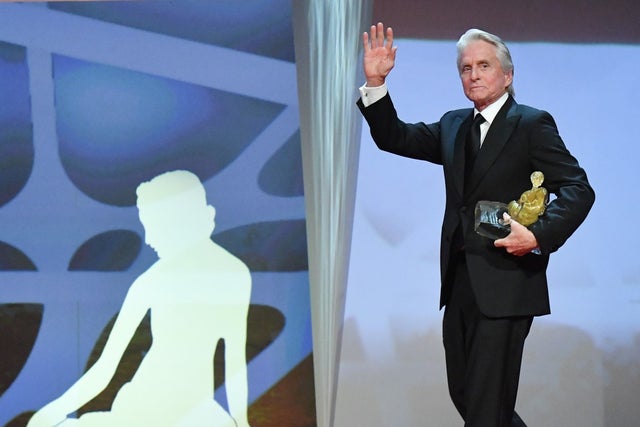 Michael Douglas with Golden Nymph Award for his career during the closing ceremony of the 59th Monte Carlo TV Festival