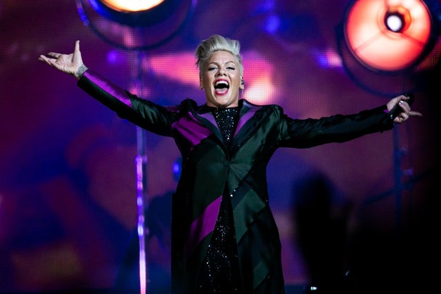 Pink on tour in wales