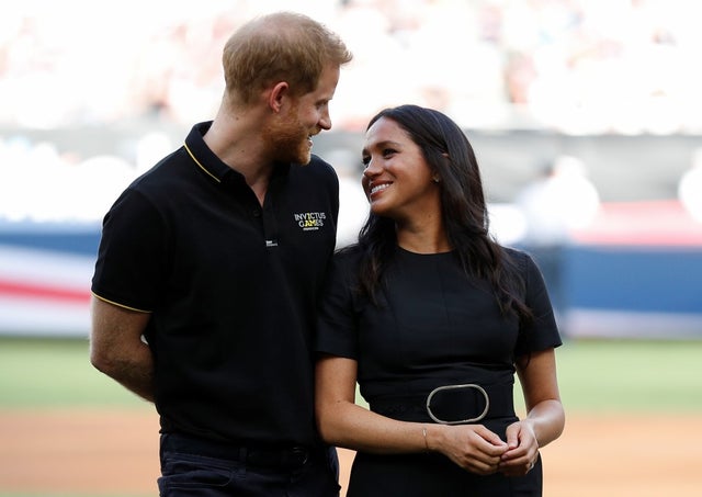 Prince Harry and Meghan Markle at yankees-red sox game in london