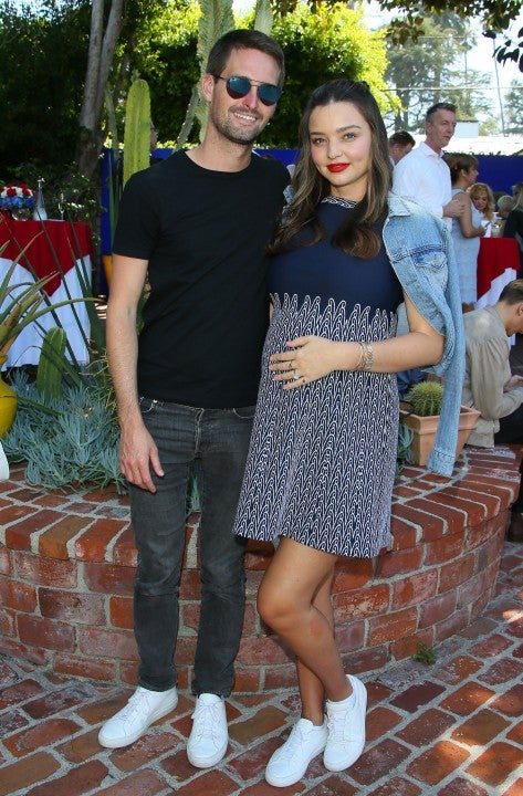 Evan Spiegel and Miranda Kerr at France's National Day Reception