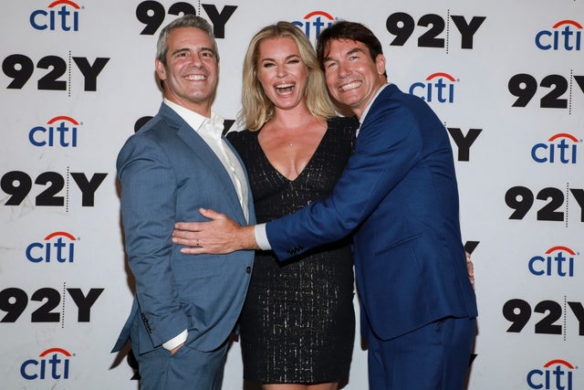 Andy Cohen, Rebecca Romijn and Jerry O'Connell 