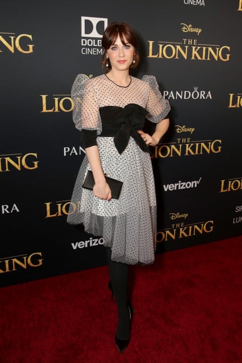 Zooey Deschanel at the World Premiere of Disney's "THE LION KIng"