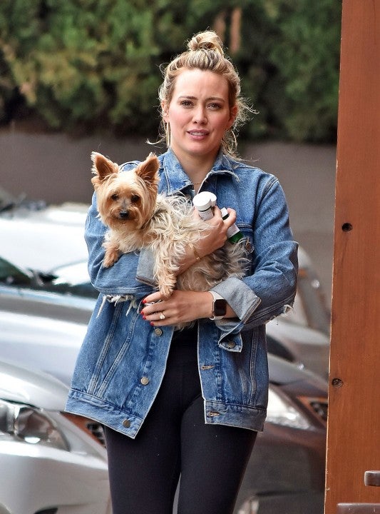 Hilary Duff with dog in La