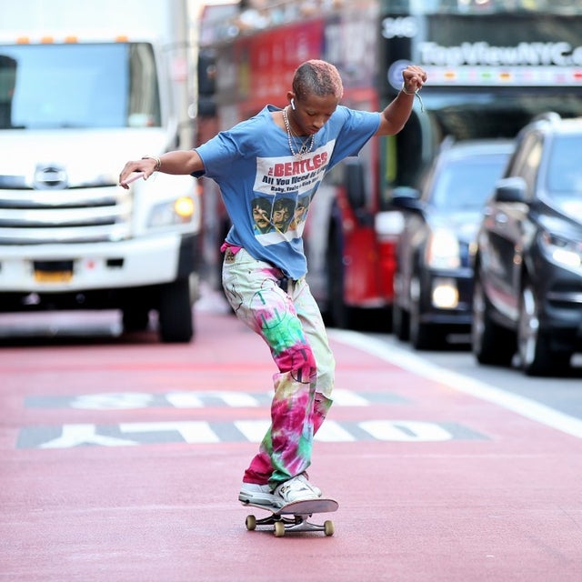Jaden Smith skating in NYC