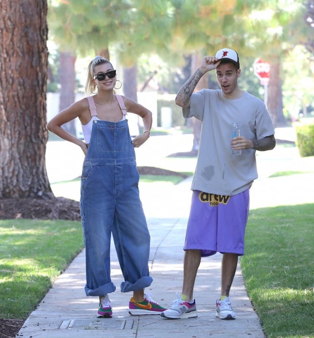 Hailey Baldwin and Justin Bieber in beverly hills