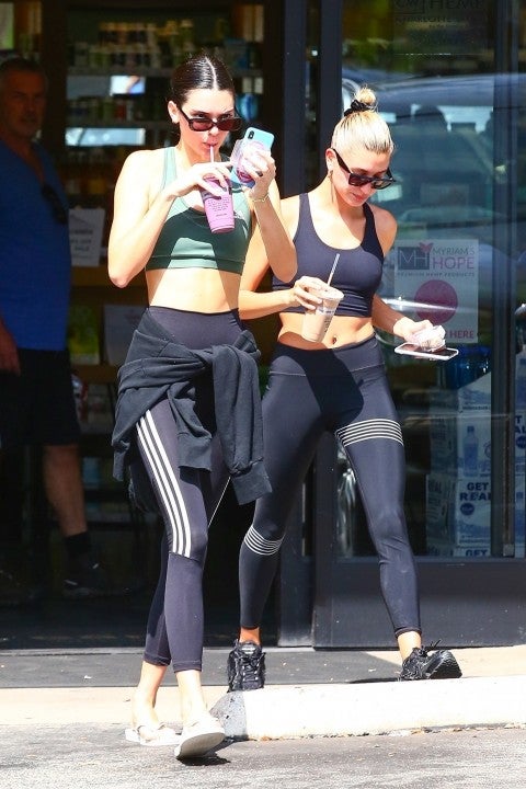 Kendall Jenner and Hailey Bieber get smoothies after hot pilates