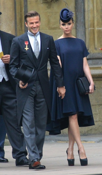 David and Victoria Beckham at Prince William's wedding