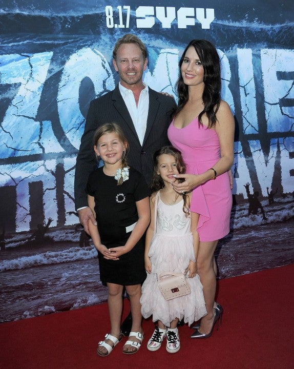 Ian Ziering with fam at SyFy's "Zombie Tidal Wave" premiere
