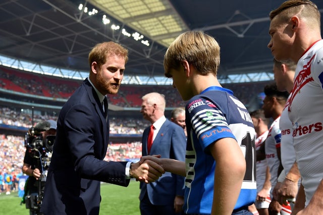 Prince Harry at rugby league championship