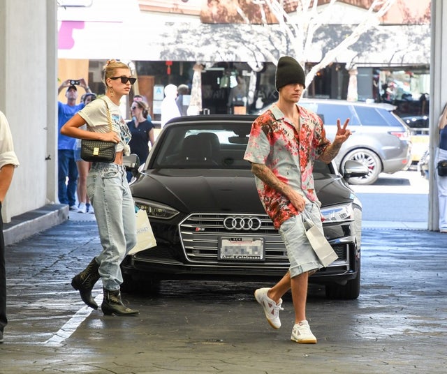 Hailey and Justin Bieber in la on aug 29