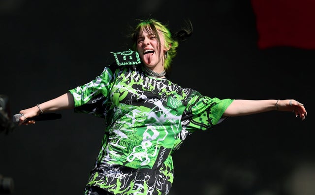billie eilish performing on the main stage during the second day of Reading Festival 2019